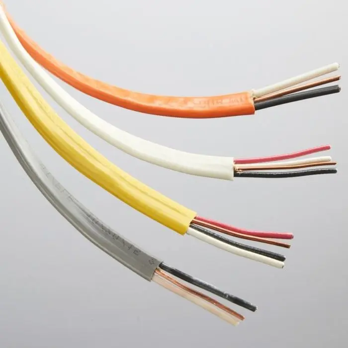 نمونه‌ای از کابل‌های برق با عایق مختلف برای استفاده در ساختمان