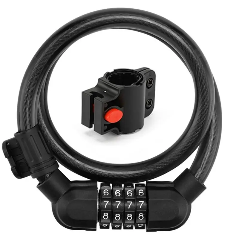 دوچرخه قفل شده با قفل U-Lock و زنجیر فولادی در پارک شهری