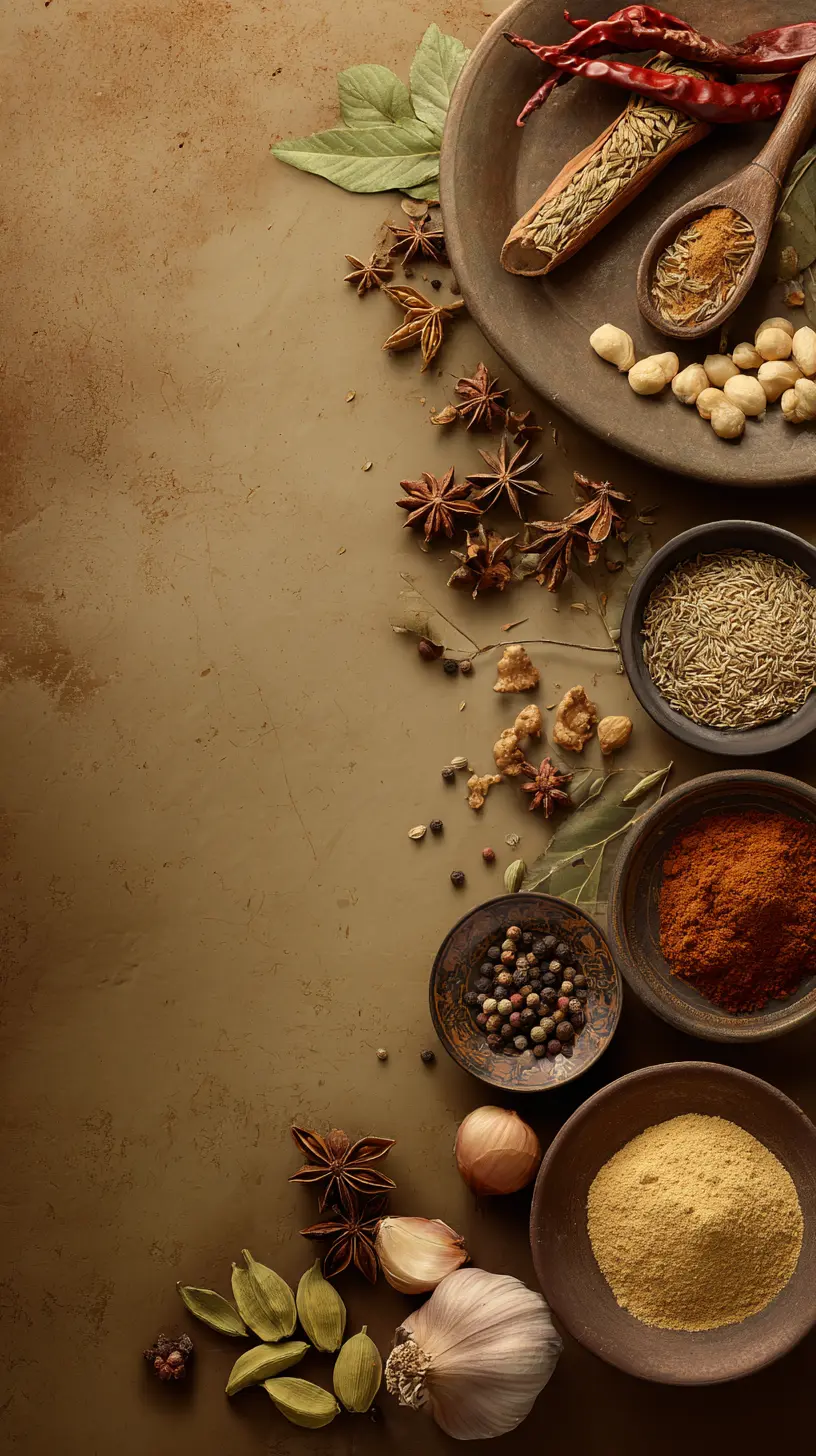 چندین نوع ادویه خشک در ظرف شیشهای شفاف