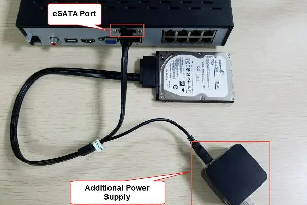 اتصال هارد خارجی به دستگاه ضبط ویدئو