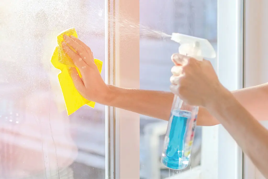 پارچه میکروفایبر برای پاک کردن سطح شیشه بدون خراش
